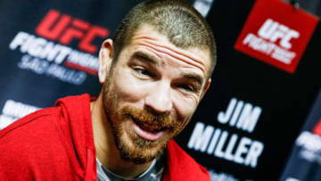 SAO PAULO, BRAZIL - OCTOBER 26: The contender Jim Miller speakes to the press during the Ultimate Media Day at the Matsubara Hotel for the UFC Fight Night Sao Paulo on October 26, 2017 in Sao Paulo, Brazil. (Photo by Alexandre Schneider/Zuffa LLC via Getty Images)
