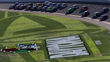 DAYTONA BEACH, FL - FEBRUARY 18: Cars race during the Monster Energy NASCAR Cup Series 60th Annual Daytona 500 at Daytona International Speedway on February 18, 2018 in Daytona Beach, Florida. (Photo by Sean Gardner/Getty Images)