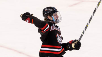 BOSTON, MA - FEBRUARY 12: Adam Gaudette