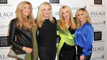 COSTA MESA, CALIFORNIA - NOVEMBER 01: (L-R) Gina Kirschenheiter, Shannon Beador, Nicole Mather and Tamra Judge attend the House of Sillage Holiday Boutique Launch event at House of Sillage on November 01, 2018 in Costa Mesa, California. (Photo by Allen Berezovsky/Getty Images)