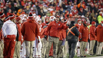 MADISON, WI - NOVEMBER 21: Head coach Paul Chryst of the Wisconsin Badgers makes a point to the refs against Northwestern Wildcats on November 21, 2015 at Camp Randall Stadium in Madison, Wisconsin. (Photo by Tom Lynn/Getty Images)