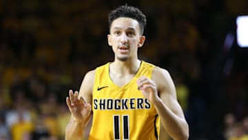 WICHITA, KS - MARCH 04: Wichita State Shockers guard Landry Shamet (11) in the first half of an American Athletic Conference matchup between the 10th ranked Cincinnati Bearcats and 11th ranked Wichita State Shockers on March 4, 2018 at Charles Koch Arena in Wichita, KS. (Photo by Scott Winters/Icon Sportswire via Getty Images)