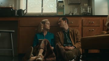 Episode 2. Brie Larson and Lewis Pullman in "Lessons in Chemistry," premiering October 13, 2023 on Apple TV+.