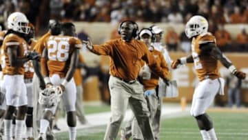 Nov 27, 2014; Austin, TX, USA; Texas Longhorns head coach Charlie Strong during the game against the TCU Horned Frogs at Darrell K Royal-Texas Memorial Stadium. Mandatory Credit: Brendan Maloney-USA TODAY Sports