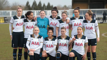 Tottenham Hotspur LFC team during The SSE FA Women's Cup - Fourth Round match between Tottenham Hotspur Ladies against Brighton and Hove Albion Ladies at The Stadium, Cheshunt Football Club on 19th Feb 2017 (Photo by Kieran Galvin/NurPhoto via Getty Images)