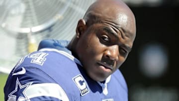 Sep 29, 2013; San Diego, CA, USA; Dallas Cowboys defensive end DeMarcus Ware (94) on the bench prior to the game against the San Diego Chargers at Qualcomm Stadium. Mandatory Credit: Christopher Hanewinckel-USA TODAY Sports