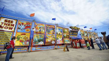 Nov 3, 2013; Fort Worth, TX, USA; A view of the carnival before the AAA Texas 500 race at Texas Motor Speedway. Mandatory Credit: Jerome Miron-USA TODAY Sports