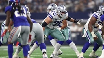 ARLINGTON, TX - SEPTEMBER 16: Zack Martin #70 of the Dallas Cowboys at AT&T Stadium on September 16, 2018 in Arlington, Texas. (Photo by Ronald Martinez/Getty Images)