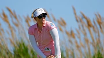 GALLOWAY, NJ - MAY 30: Morgan Pressel watches her tee shot on the seventh hole during the second round of the ShopRite LPGA Classic presented by Acer on the Bay Course at the Stockton Seaview Hotel