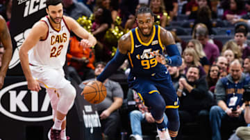 CLEVELAND, OH - JANUARY 4: Jae Crowder #99 of the Utah Jazz drives down court during the second half against the Cleveland Cavaliers at Quicken Loans Arena on January 4, 2019 in Cleveland, Ohio. The Jazz defeated the Cavaliers 117-91. NOTE TO USER: User expressly acknowledges and agrees that, by downloading and/or using this photograph, user is consenting to the terms and conditions of the Getty Images License Agreement. (Photo by Jason Miller/Getty Images)