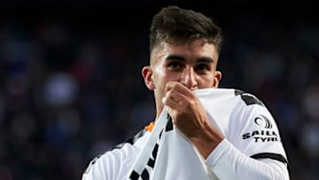 VALENCIA, SPAIN - NOVEMBER 09: Ferran Torres of Valencia CF celebrates after scoring his team's second goal during the La Liga match between Valencia CF and Granada CF at Estadio Mestalla on November 09, 2019 in Valencia, Spain. (Photo by Quality Sport Images/Getty Images)