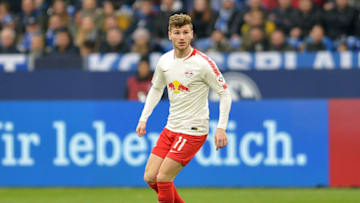 GELSENKIRCHEN, GERMANY - MARCH 16: Timo Werner of RB Leipzig controls the ball during the Bundesliga match between FC Schalke 04 and RB Leipzig at Veltins-Arena on March 16, 2019 in Gelsenkirchen, Germany. (Photo by TF-Images/Getty Images)