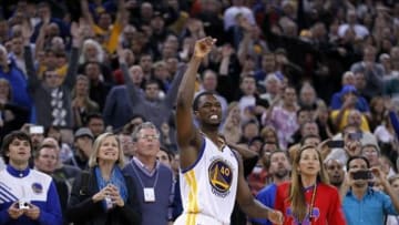 Jan 24, 2014; Oakland, CA, USA; Golden State Warriors forward Harrison Barnes (40) reacts after missing a shot at the buzzer against the Minnesota Timberwolves in the fourth quarter at Oracle Arena. The Timberwolves defeated the Warriors 121-120. Mandatory Credit: Cary Edmondson-USA TODAY Sports