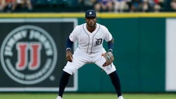 DETROIT, MI - AUGUST 05: Second baseman Niko Goodrum #28 of the Detroit Tigers during a game against the Chicago White Sox at Comerica Park on August 5, 2019 in Detroit, Michigan. (Photo by Duane Burleson/Getty Images)