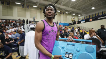 MARIETTA, GA - MARCH 25: Precious Achiuwa looks on during the 2019 Powerade Jam Fest on March 25, 2019 in Marietta, Georgia. (Photo by Patrick Smith/Getty Images for Powerade)