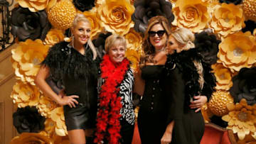 THE REAL HOUSEWIVES OF ORANGE COUNTY -- "Femme Finale" Episode 1318 -- Pictured: (l-r) Gina Kirschenheiter, Emily Simspon, Tamra Judge -- (Photo by: Phillip Faraone/Bravo)