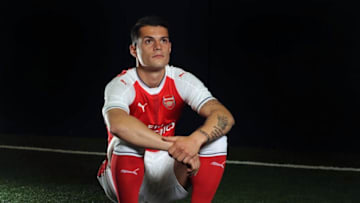 ST ALBANS, ENGLAND - MAY 20: Arsenal new signing Granit Xhaka at London Colney on May 20, 2016 in St Albans, England. (Photo by Stuart MacFarlane/Arsenal FC via Getty Images)
