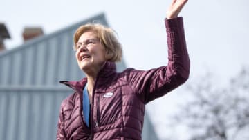 CAMBRIDGE, MA - MARCH 03: Democratic presidential candidate Sen. Elizabeth Warren (D-MA) delivers remarks to supporters after casting her vote at the Graham & Parks School during the Primary Election on March 3, 2020 in Cambridge, Massachusetts. 1,357 Democratic delegates are at stake as voters cast their ballots in 14 states and American Samoa on what is known as Super Tuesday. (Photo by Scott Eisen/Getty Images)