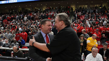 Chris Beard, Bob Huggins, Texas Basketball Mandatory Credit: Michael C. Johnson-USA TODAY Sports