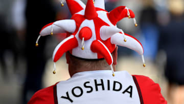 SOUTHAMPTON, ENGLAND - MAY 13: A fan wears a Maya Yoshida shirt prior to the Premier League match between Southampton and Manchester City at St Mary's Stadium on May 13, 2018 in Southampton, England. (Photo by Mike Hewitt/Getty Images)