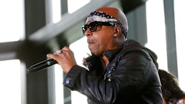 NASHVILLE, TN - SEPTEMBER 28: MC Hammer perfprms onstage at the Tailgate Party during Day 2 of the IEBA 2014 Conference on September 28, 2014 in Nashville, Tennessee. (Photo by Terry Wyatt/Getty Images for IEBA)