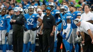 Dec 7, 2014; Detroit, MI, USA; Detroit Lions head coach Jim Caldwell during the second quarter against the Tampa Bay Buccaneers at Ford Field. Mandatory Credit: Tim Fuller-USA TODAY Sports