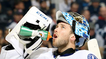 WINNIPEG, MB - FEBRUARY 11: Goaltender Ben Bishop