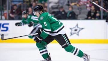 Oct 17, 2013; Dallas, TX, USA; Dallas Stars center Ryan Garbutt (16) skates against the San Jose Sharks during the game at the American Airlines Center. The Stars defeated the Sharks 4-3 in the overtime shootout. Mandatory Credit: Jerome Miron-USA TODAY Sports