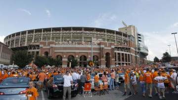 KNOXVILLE, TN - SEPTEMBER 15: A view of the outside of Neyland Stadium before a game between the Florida Gators and Tennessee Volunteers on September 15, 2012 in Knoxville, Tennessee. (Photo by John Sommers II/Getty Images)