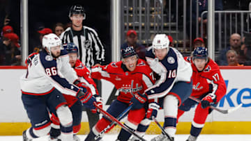 Nick Jensen, T.J. Oshie, Washington Capitals Mandatory Credit: Geoff Burke-USA TODAY Sports