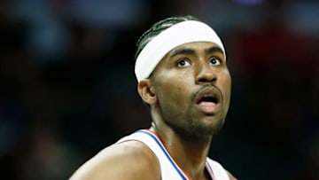 LOS ANGELES, CA - OCTOBER 13: Maurice Harkless #8 of the LA Clippers looks on against Melbourne United during a pre-season game on October 13, 2019 at STAPLES Center in Los Angeles, California. NOTE TO USER: User expressly acknowledges and agrees that, by downloading and/or using this Photograph, user is consenting to the terms and conditions of the Getty Images License Agreement. Mandatory Copyright Notice: Copyright 2019 NBAE (Photo by Chris Elise/NBAE via Getty Images)