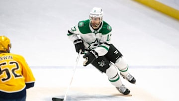 NASHVILLE, TN - FEBRUARY 02: Andrew Cogliano #17 of the Dallas Stars skates against the Nashville Predators during a NHL game at Bridgestone Arena on February 2, 2019 in Nashville, Tennessee. (Photo by Ronald C. Modra/NHL/Getty Images)