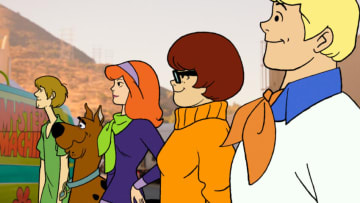 Specials -- “Scooby-Doo, Where Are You Now!” -- Image Number: SDRfg_0001 -- Pictured (L - R): Shaggy, Scooby-Doo, Daphne, Velma, and Fred -- Photo: Abominable Pictures/The CW -- © 2021 The CW Network, LLC. All Rights Reserved.