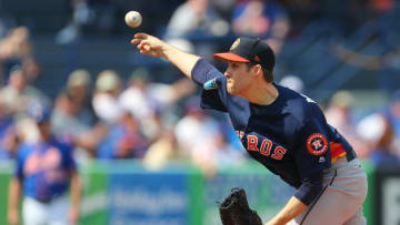 PORT ST. LUCIE, FL - MARCH 06: Collin McHugh #31 of the Houston Astros delivers a pitch against the New York Mets during the first inning of a spring training game at First Data Field on March 6, 2018 in Port St. Lucie, Florida. The Mets defeated the Astros 9-5. (Photo by Rich Schultz/Getty Images)