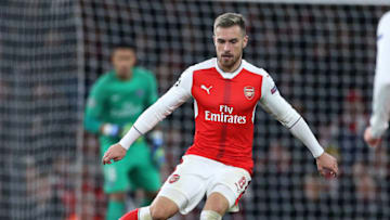 LONDON, ENGLAND - NOVEMBER 23: Aaron Ramsey of Arsenal in action during the UEFA Champions League match between Arsenal FC and Paris Saint-Germain at Emirates Stadium on November 23, 2016 in London, England. (Photo by Jean Catuffe/Getty Images)