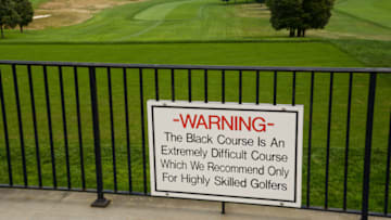 FARMINGDALE, NY - AUGUST 31: A scenic view of the first hole the Bethpage Black Course , home of The Barclays in 2016, on August 31, 2015 in Farmingdale, New York. (Photo by Chris Condon/PGA TOUR)