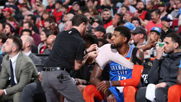 OKC Thunder forward Paul George (Photo by Sam Forencich/NBAE via Getty Images)