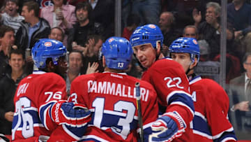 MONTREAL, CANADA - DECEMBER 15: Members of the Montreal Canadiens (L-R) P.K. Subban