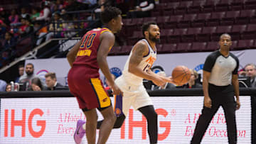 MISSISSAUGA, ON - JANUARY 12: Xavier Silas #13 of the Northern Arizona Suns dribbles the ball against the Canton Charge during the NBA G-League Showcase on January 12, 2018 at the Hershey Centre in Mississauga, Ontario Canada. NOTE TO USER: User expressly acknowledges and agrees that, by downloading and or using this photograph, user is consenting to the terms and conditions of Getty Images License Agreement. Mandatory Copyright Notice: Copyright 2018 NBAE (Photo by Matthew Murnaghan/NBAE via Getty Images)