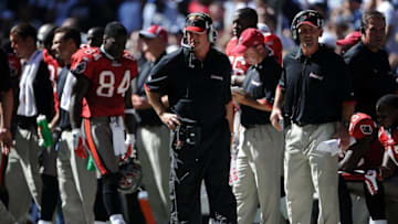 IRVING, TX - OCTOBER 26: Head coach Jon Gruden of the Tampa Bay Buccaneers during a game against the Dallas Cowboys at Texas Stadium on October 26, 2008 in Irving, Texas. (Photo by Ronald Martinez/Getty Images)