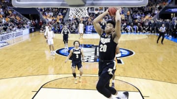 LOUISVILLE, KENTUCKY - MARCH 28: Nojel Eastern #20 of the Purdue Boilermakers goes up for a dunk against the Tennessee Volunteers during the first half of the 2019 NCAA Men's Basketball Tournament South Regional at the KFC YUM! Center on March 28, 2019 in Louisville, Kentucky. (Photo by Andy Lyons/Getty Images)