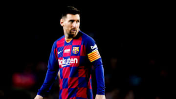 BARCELONA, SPAIN - DECEMBER 7: Lionel Messi of FC Barcelona during the La Liga Santander match between FC Barcelona v Real Mallorca at the Camp Nou on December 7, 2019 in Barcelona Spain (Photo by David S. Bustamante/Soccrates/Getty Images)
