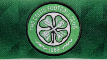 MANCHESTER, ENGLAND - FEBRUARY 06: The official Glasgow Celtic FC club badge on a home shirt on February 6, 2023 in Manchester, United Kingdom. (Photo by Visionhaus/Getty Images)