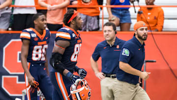New South Carolina football commitment Drew Tuazama when he played for Syracuse. (Photo by Brett Carlsen/Getty Images)