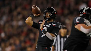 Cincinnati Bearcats quarterback Desmond Ridder against Temple Owls at Nippert Stadium. USA Today.
