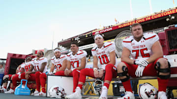TEMPE, AZ - SEPTEMBER 10: Texas Tech Red Raiders sit on the bench before the college football game against the Arizona State Sun Devils at Sun Devil Stadium on September 10, 2015 in Tempe, Arizona. (Photo by Christian Petersen/Getty Images)