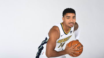DENVER, CO - SEPTEMBER 25: Gary Harris #14 of the Denver Nuggets poses for a photo during media day on September 25, 2017 at the Pepsi Center in Denver, Colorado. NOTE TO USER: User expressly acknowledges and agrees that, by downloading and/or using this Photograph, user is consenting to the terms and conditions of the Getty Images License Agreement. Mandatory Copyright Notice: Copyright 2017 NBAE (Photo by Garrett W. Ellwood/NBAE via Getty Images)