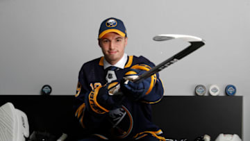 VANCOUVER, BRITISH COLUMBIA - JUNE 22: Lukas Rousek after being selected 160th overall by the Buffalo Sabres during the 2019 NHL Draft at Rogers Arena on June 22, 2019 in Vancouver, Canada. (Photo by Kevin Light/Getty Images)