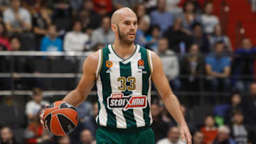 Nick Calathes of Panathinaikos OPAP Athens in action during the EuroLeague Basketball match between Zenit St Petersburg and Panathinaikos OPAP Athens on October 24, 2019 at Sibur Arena in Saint Petersburg, Russia. (Photo by Mike Kireev/NurPhoto via Getty Images)