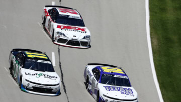 Ross Chastain and Justin Haley, Kaulig Racing, and Harrison Burton, Joe Gibbs Racing, NASCAR (Photo by Brian Lawdermilk/Getty Images)